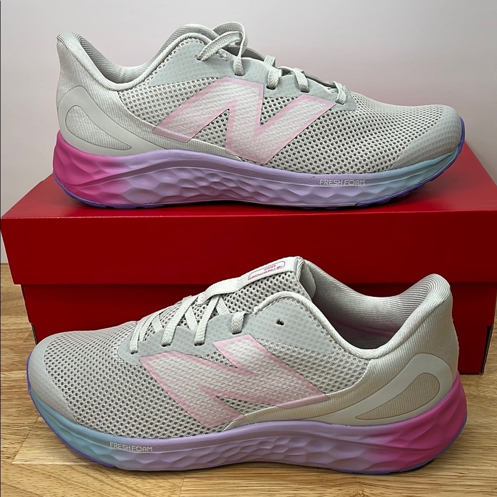 NEW New Balance 6 Kids Youth Gray, Pink, Purple Fresh Foam Arishi Athletic Shoes